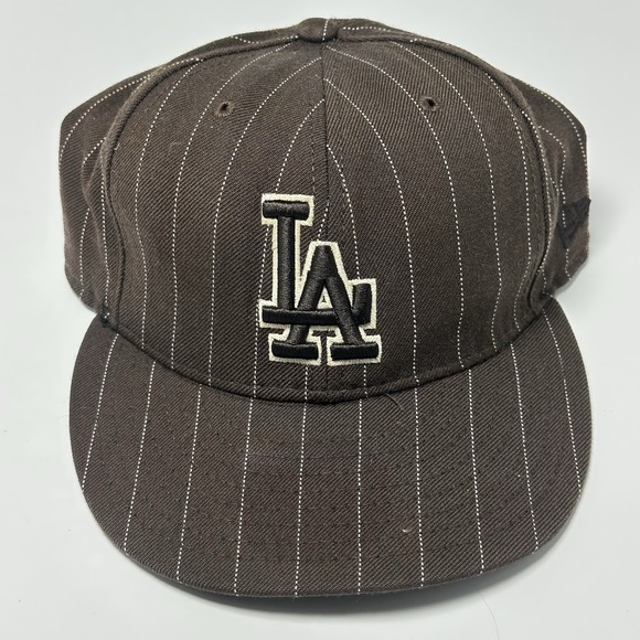 Los Angeles Dodgers Other - Los Angeles Dodgers Hat New Era 59FIFTY Fitted Size 7 1/2 Brown Pinstripe